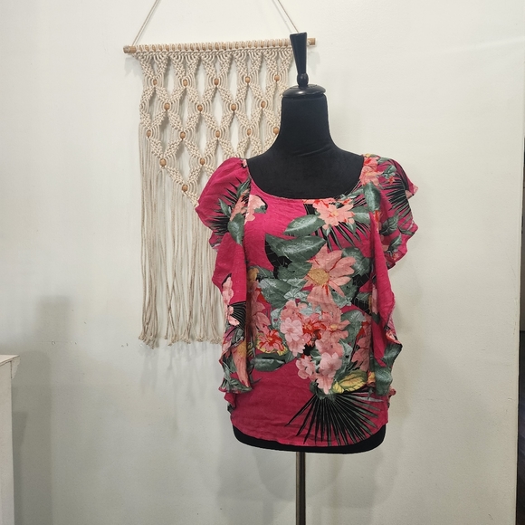 [ Rachel Roy] Women's,size XL new with tags CUTEST TROPICAL/ FLORAL BLOUSE🌺💠🌸 - Picture 13 of 16